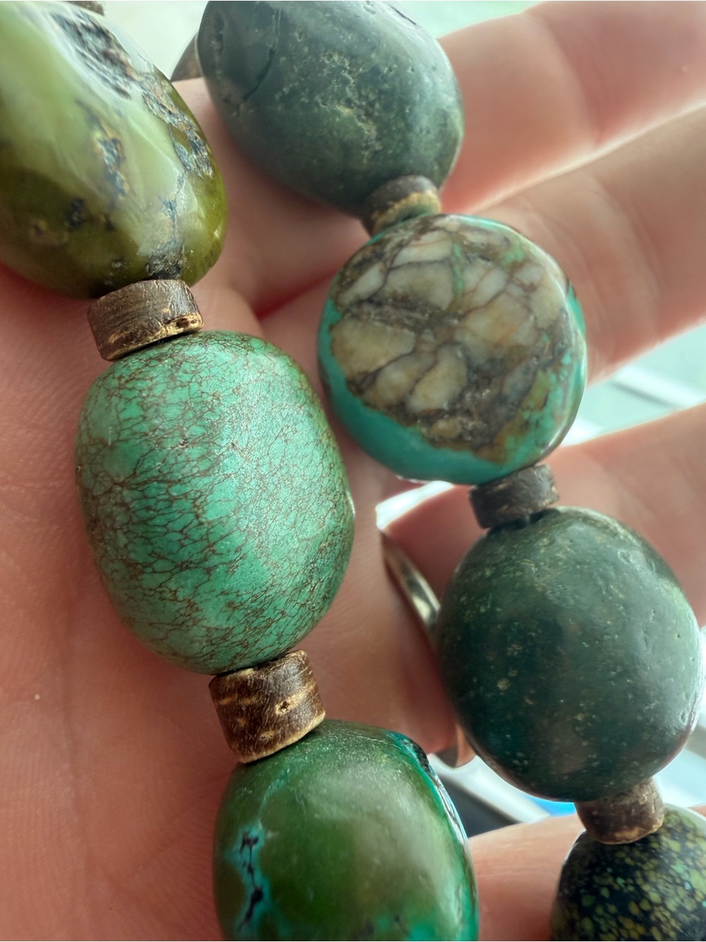 Rough Raw Turquoise Necklace - Picture 5 of 6